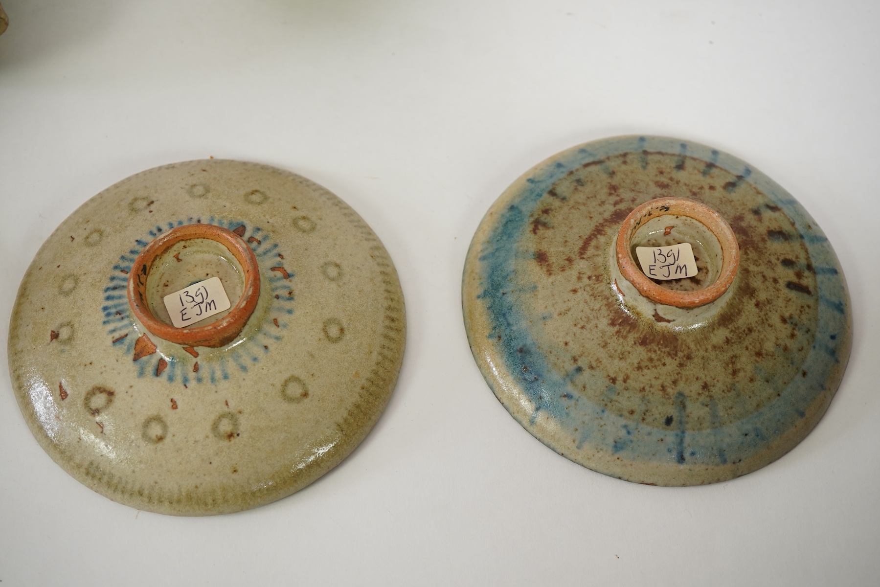 Eric James Mellon (1925-2014): A small group of elm ash glazed studio pottery